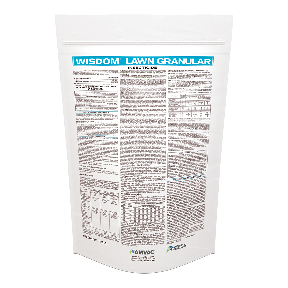 WISDOM LAWN GRANULAR INSECTICIDE product package